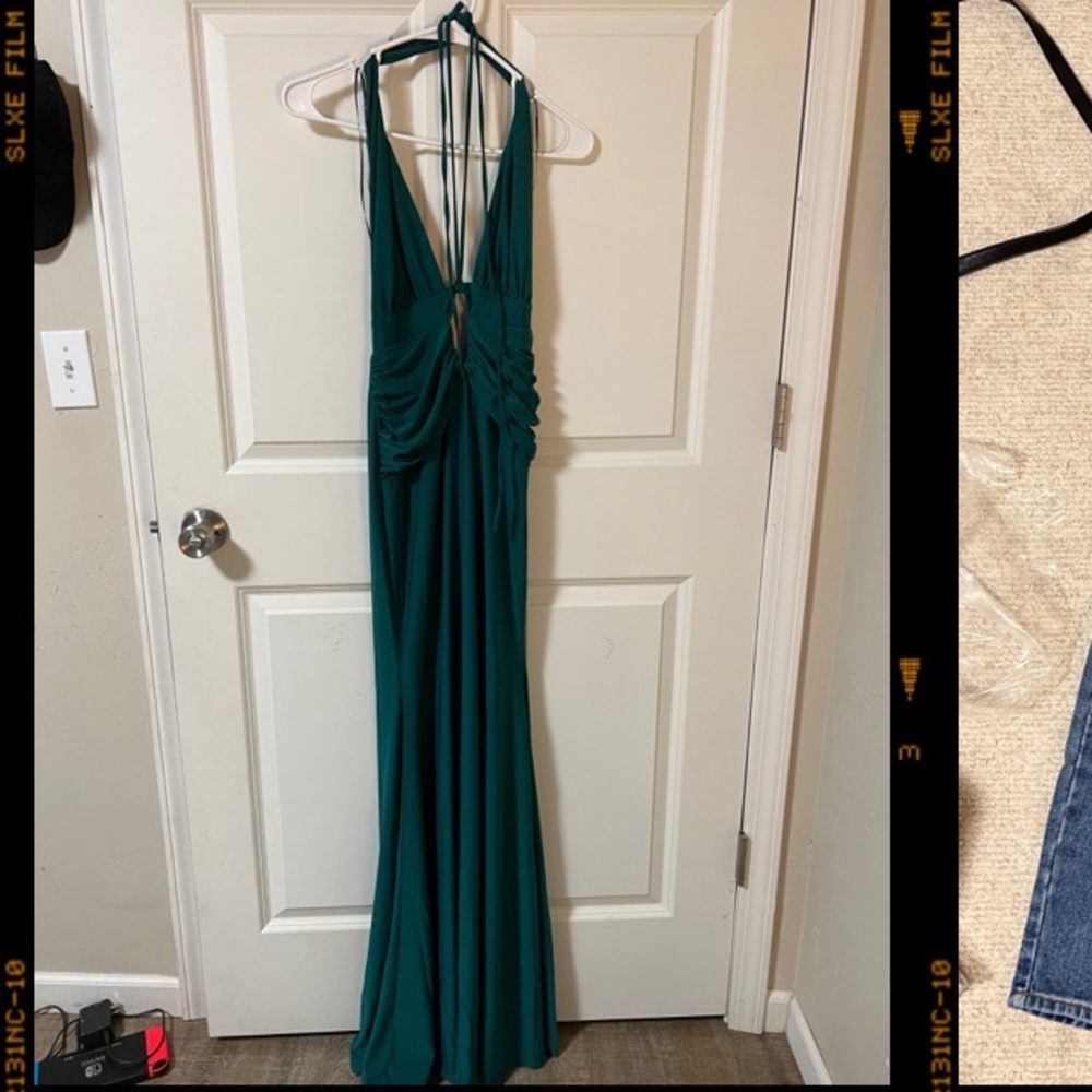 Emerald halter Green Dress
